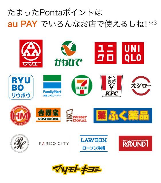 au Pay が利用できる店舗一覧